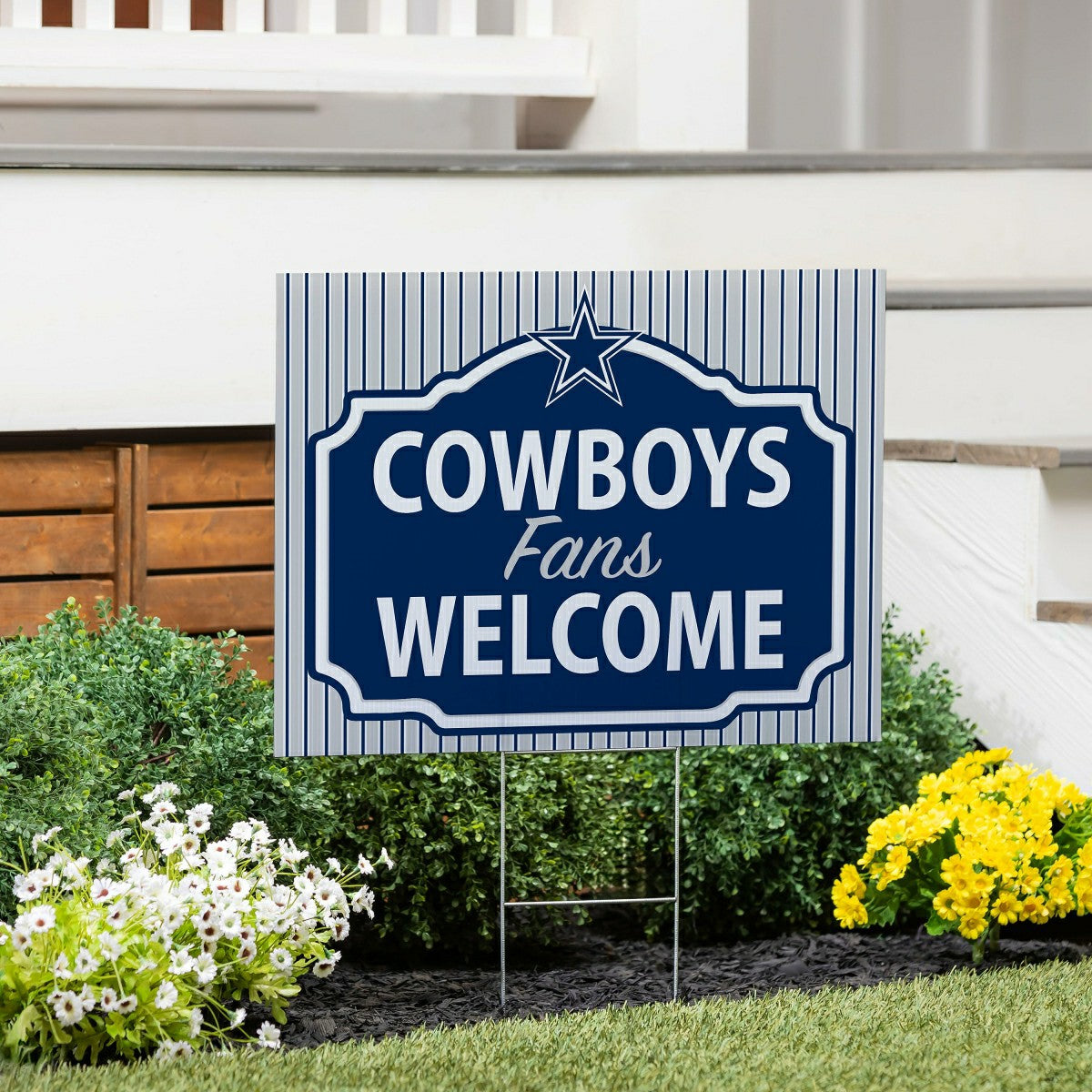 Dallas Cowboys Coroplast Yard Sign, "Fans Welcome", NFL, Home