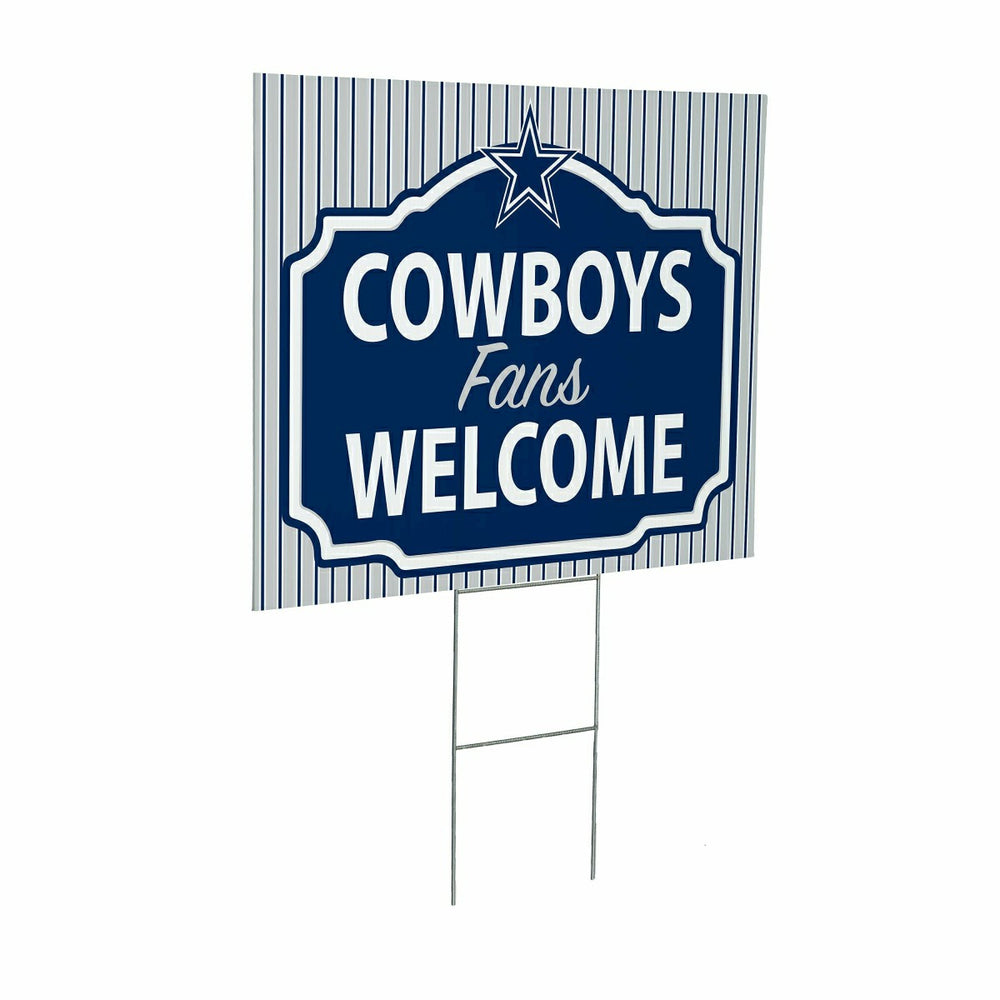 Dallas Cowboys Coroplast Yard Sign, "Fans Welcome", NFL, Home