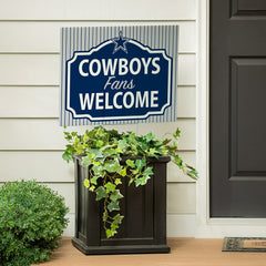 Dallas Cowboys Coroplast Yard Sign, "Fans Welcome", NFL, Home