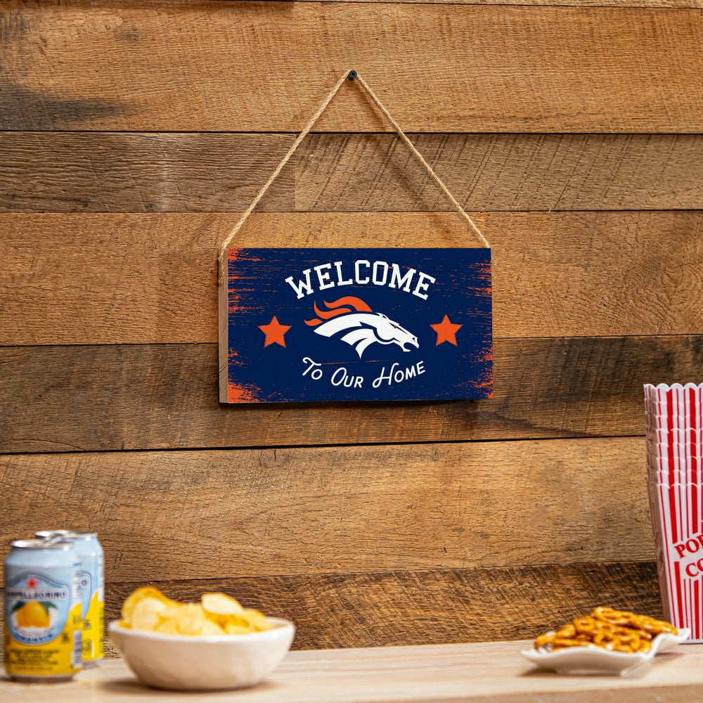 Denver Broncos Wood Wall Sign, 6x11, NFL, Home