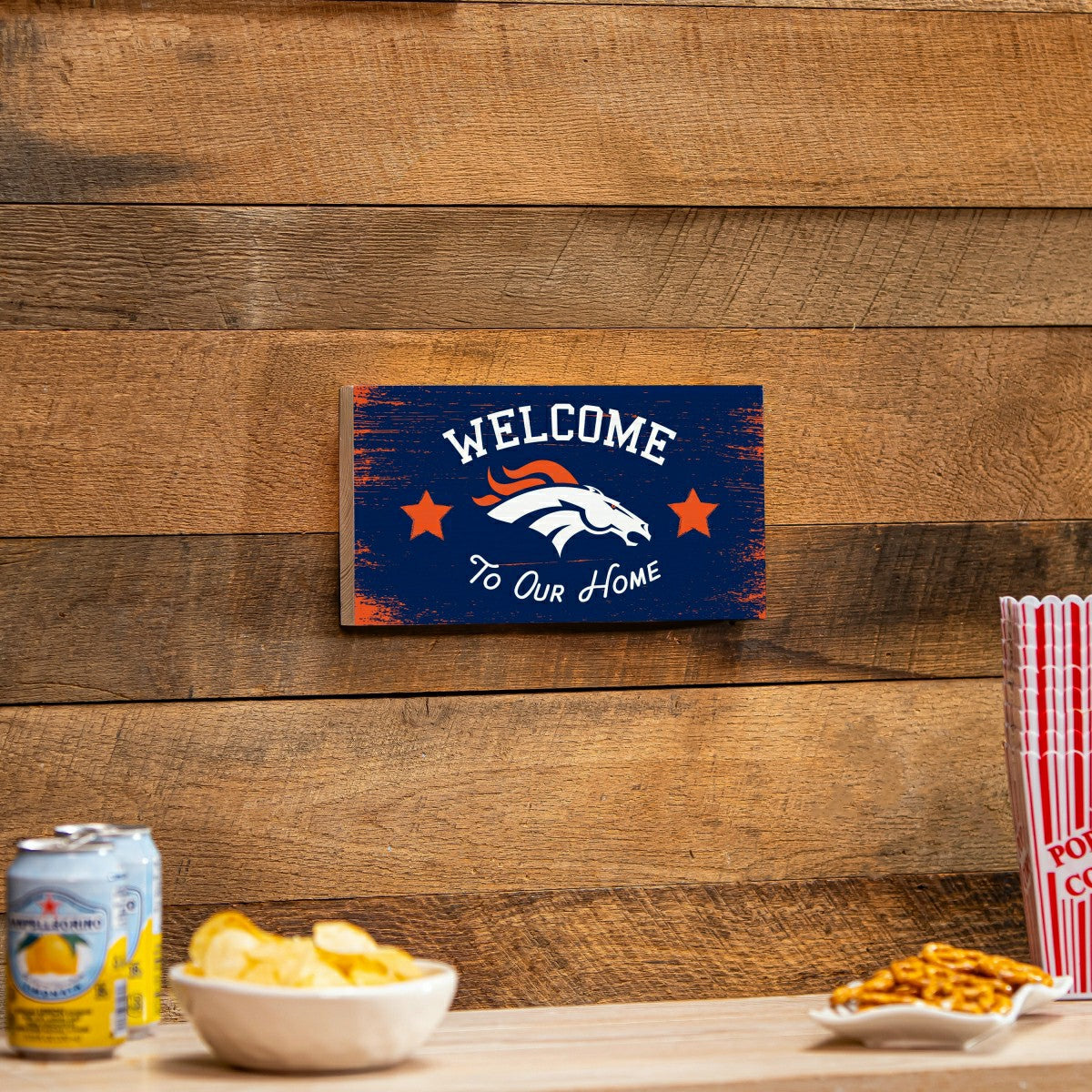 Denver Broncos Wood Wall Sign, 6x11, NFL, Home