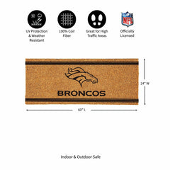 Denver Broncos Extra Large One Color Coir Mat, 60"x24", NFL