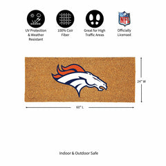 Denver Broncos Extra Large Full Color Coir Mat, 60"x24", NFL
