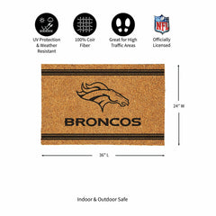 Denver Broncos Large One Color Coir Mat, 36"x24", NFL