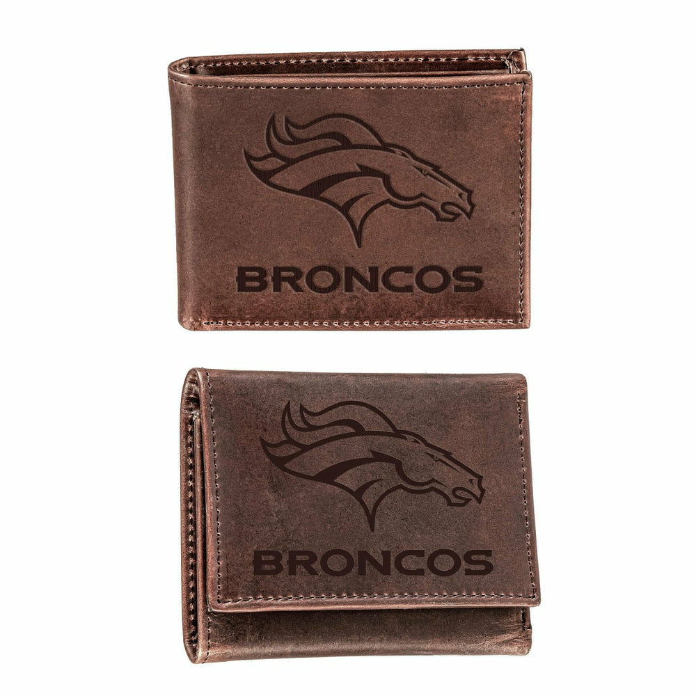 Denver Broncos, Bi-Fold and Tri-Fold Wallet Gift Set, Brown, NFL, Home