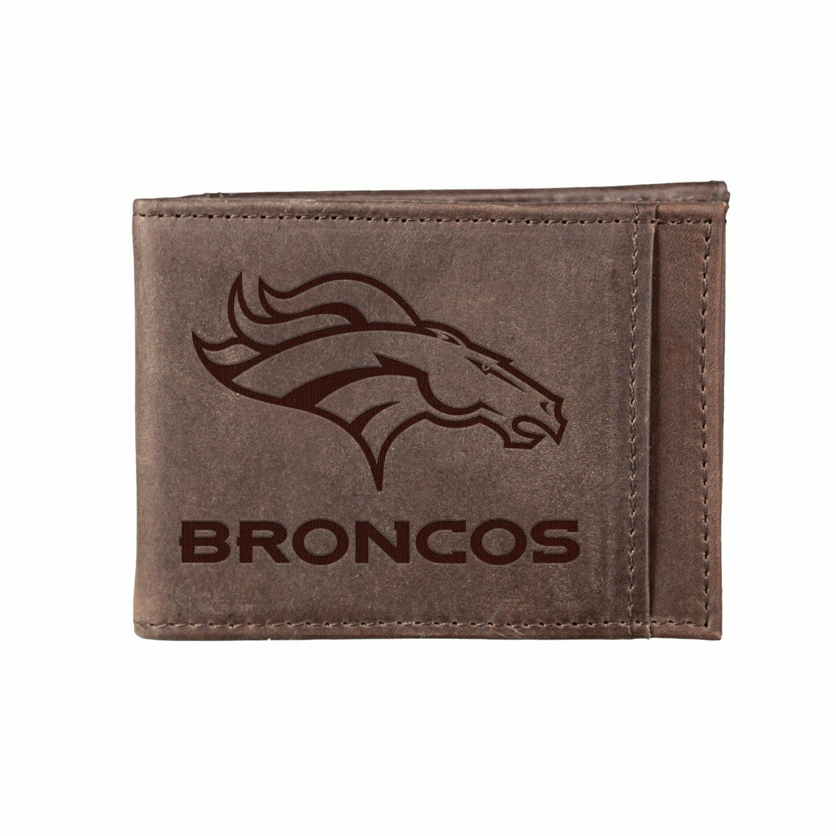 Front Pocket Wallet w/ RFID Blocking, Denver Broncos, Brown, NFL, Home