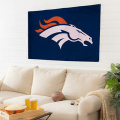 Denver Broncos Single Sided Flag with 2 Grommets, 3'x5', NFL, Home