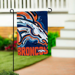Denver Broncos Justin Patten Logo Suede Garden Flag, NFL