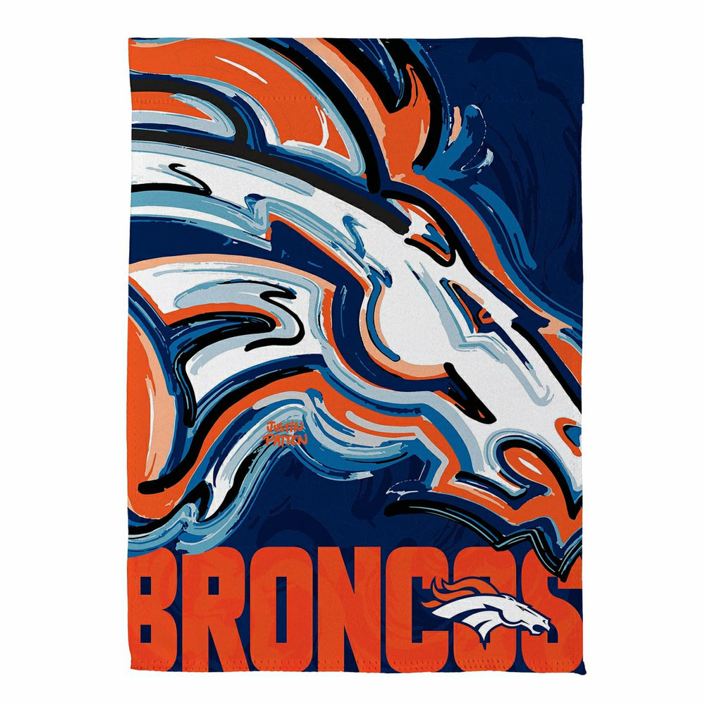 Denver Broncos Justin Patten Logo Suede Garden Flag, NFL