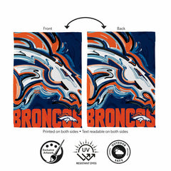 Denver Broncos Justin Patten Logo Suede Garden Flag, NFL
