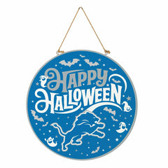 Detroit Lions Halloween Round Door Décor with Hanging Rope, 18x18, NFL, Home