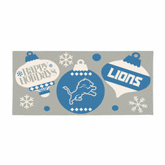 Detroit Lions Holiday Flocked Coir Sassafras Switch Mat, 22"x10", NFL