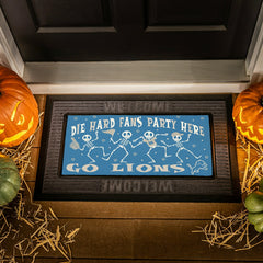 Detroit Lions Flocked Coir Halloween Sassafras Switch Mat, 22"x10", NFL