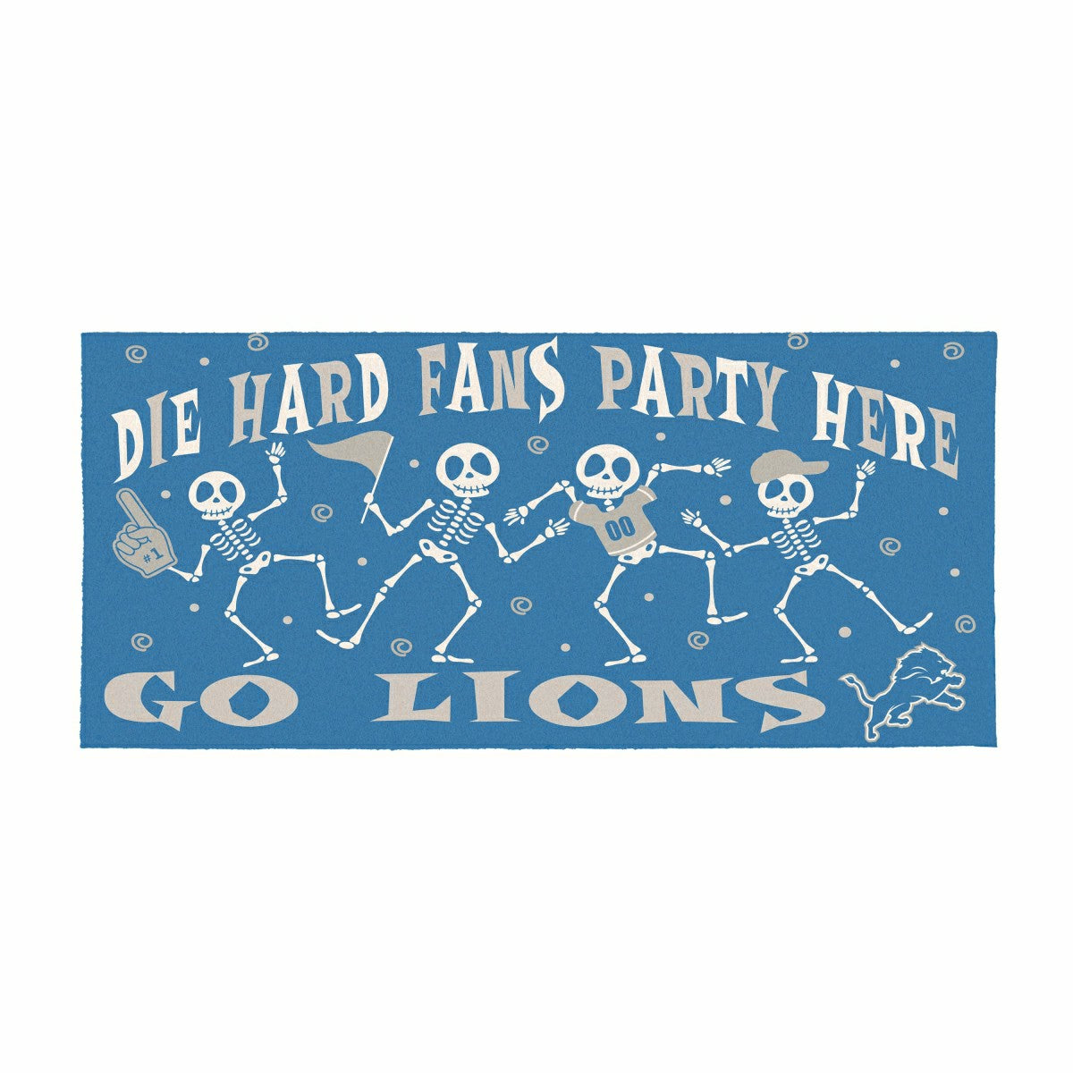 Detroit Lions Flocked Coir Halloween Sassafras Switch Mat, 22"x10", NFL