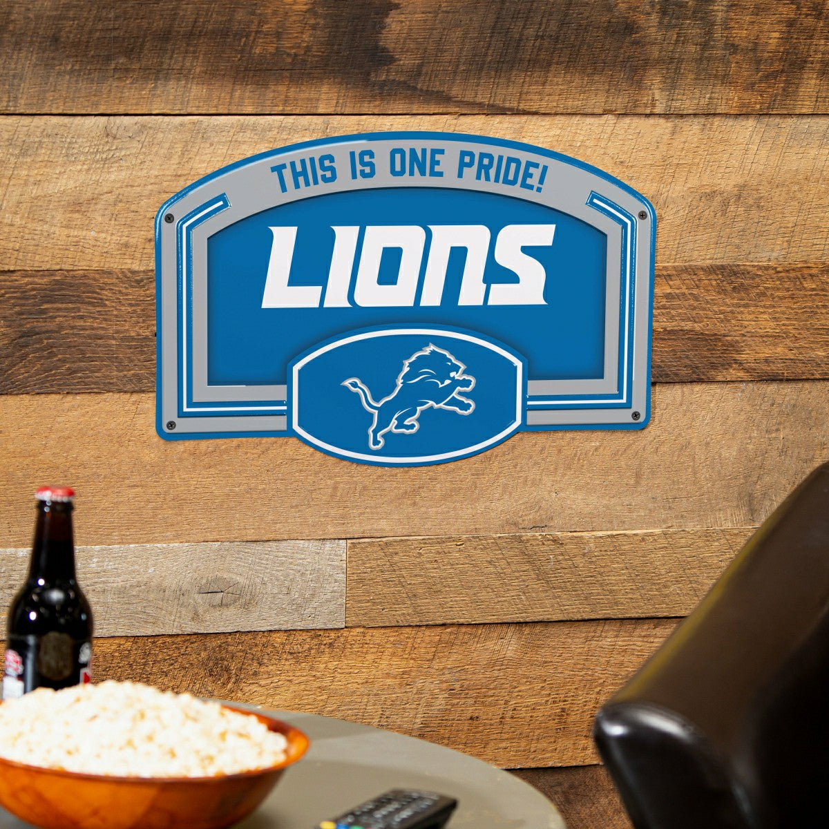 Detroit Lions USA Embossed Steel Wall Sign, 11" x 17", NFL, Home