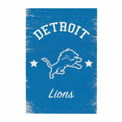 Detroit Lions Wood Wall Sign, 16x24, NFL, Home
