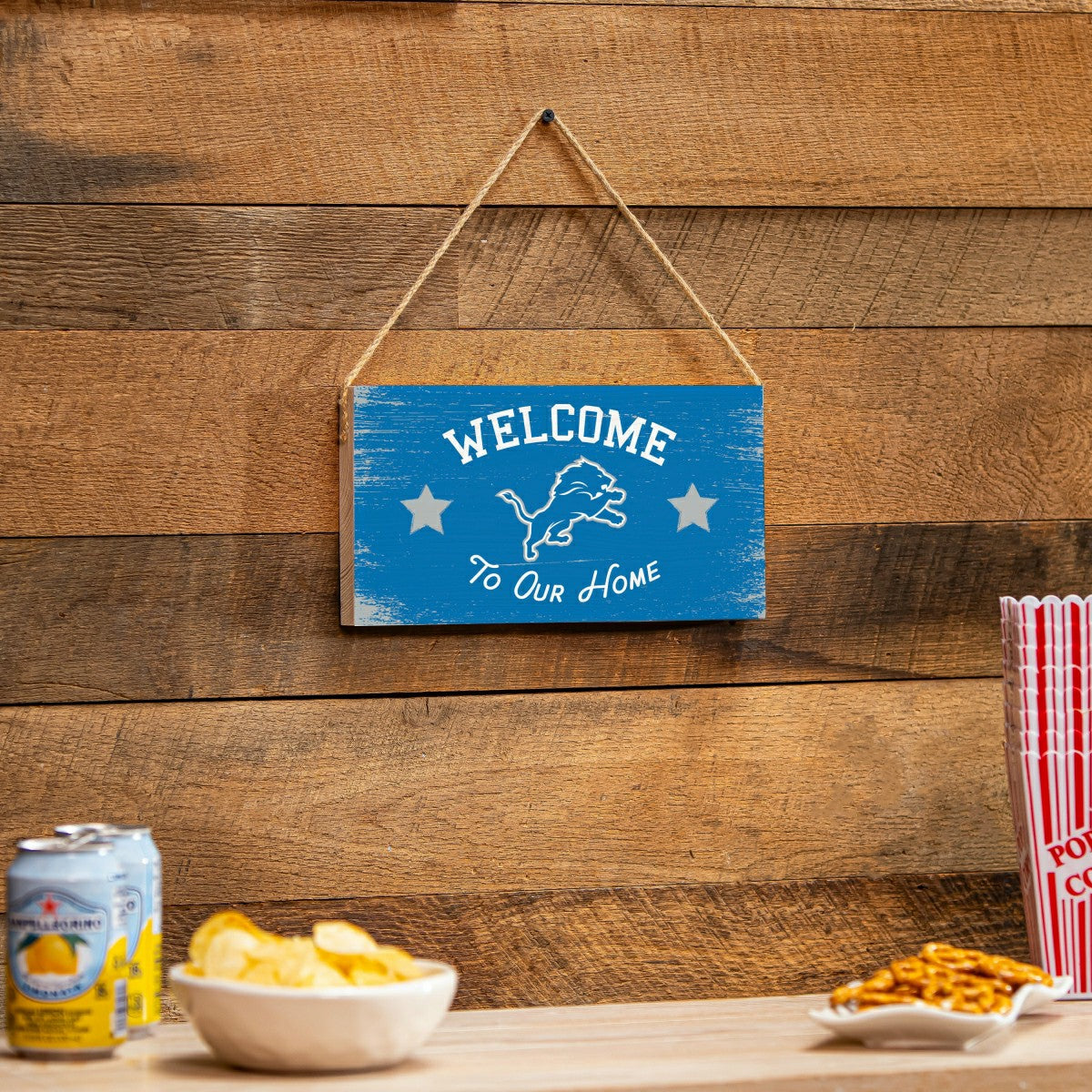 Detroit Lions Wood Wall Sign, 6x11, NFL, Home