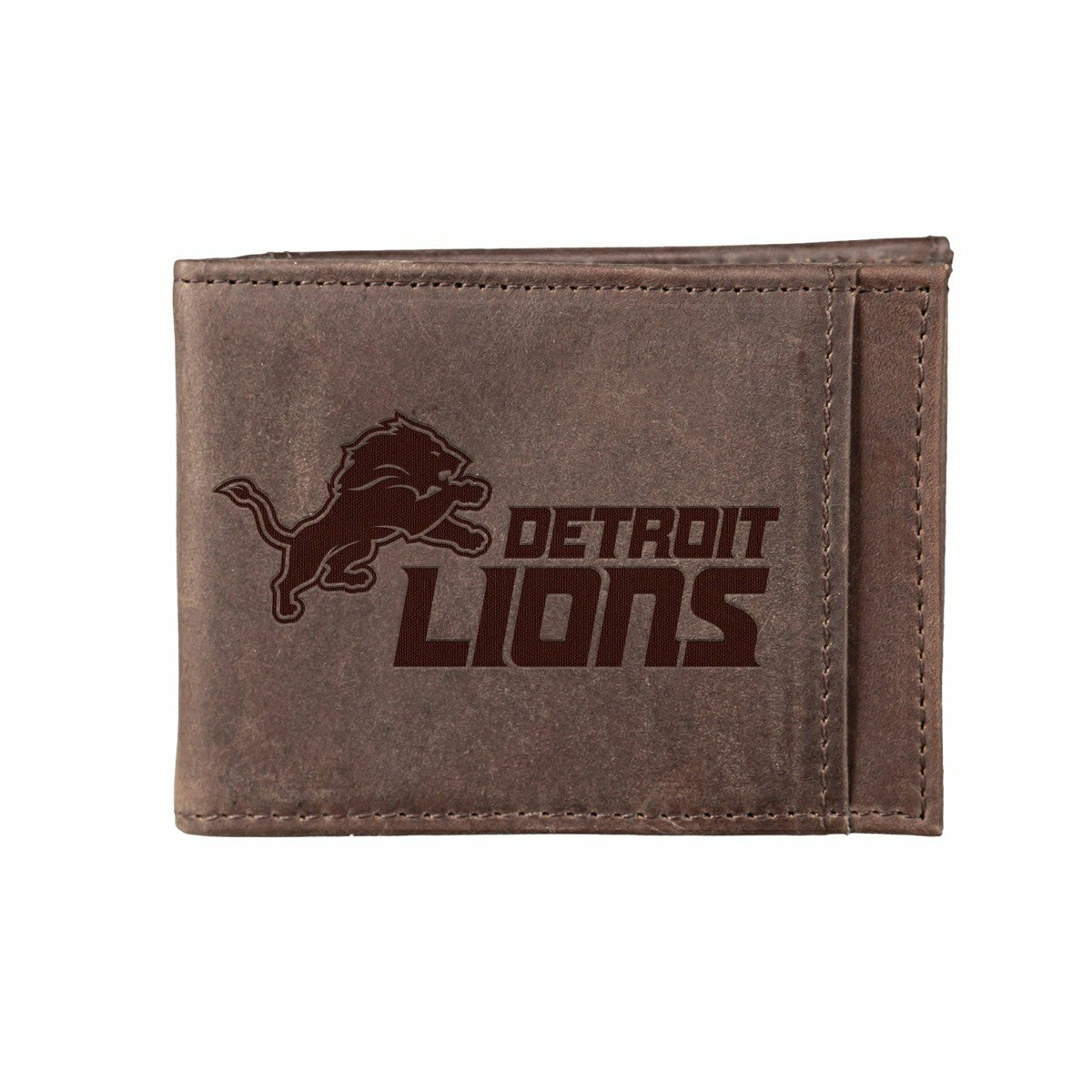 Front Pocket Wallet w/ RFID Blocking, Detroit Lions, Brown, NFL, Home