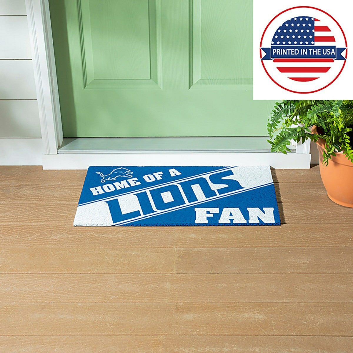 Detroit Lions, PVC Mat COLOR, Home of a Fan, NFL