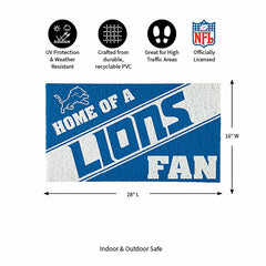 Detroit Lions, PVC Mat COLOR, Home of a Fan, NFL
