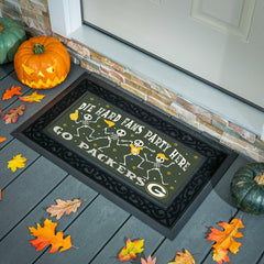 Green Bay Packers Flocked Coir Halloween Sassafras Switch Mat, 22"x10", NFL