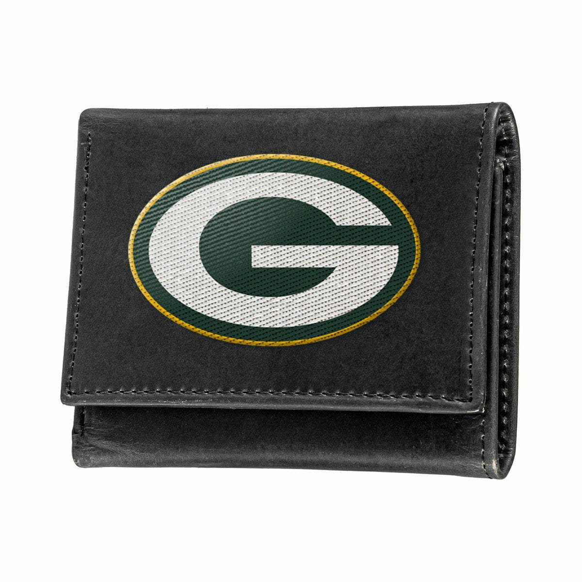 Green Bay Packers Black Tri-Fold Embroidered Wallet w/ RFID Blocking, NFL, Home