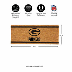 Green Bay Packers Extra Large One Color Coir Mat, 60"x24", NFL