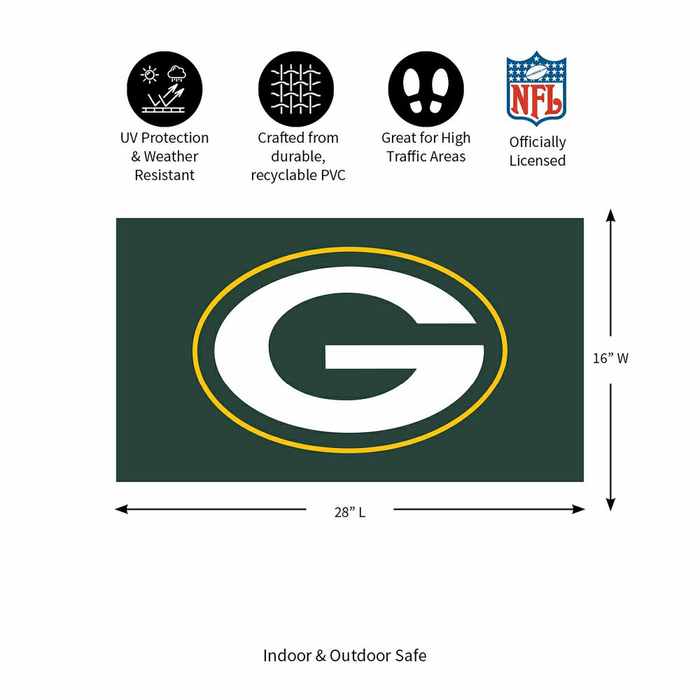 Full Color PVC Mat, 16" x 28", Green Bay Packers, NFL