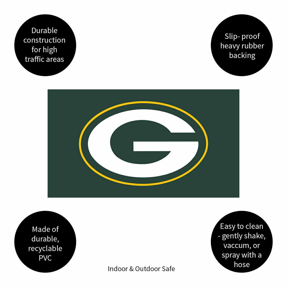 Full Color PVC Mat, 16" x 28", Green Bay Packers, NFL