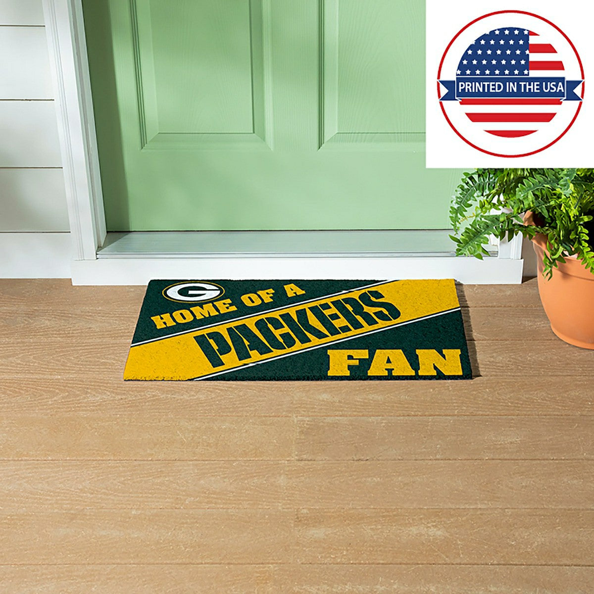 Green Bay Packers, PVC Mat COLOR, Home of a Fan, NFL