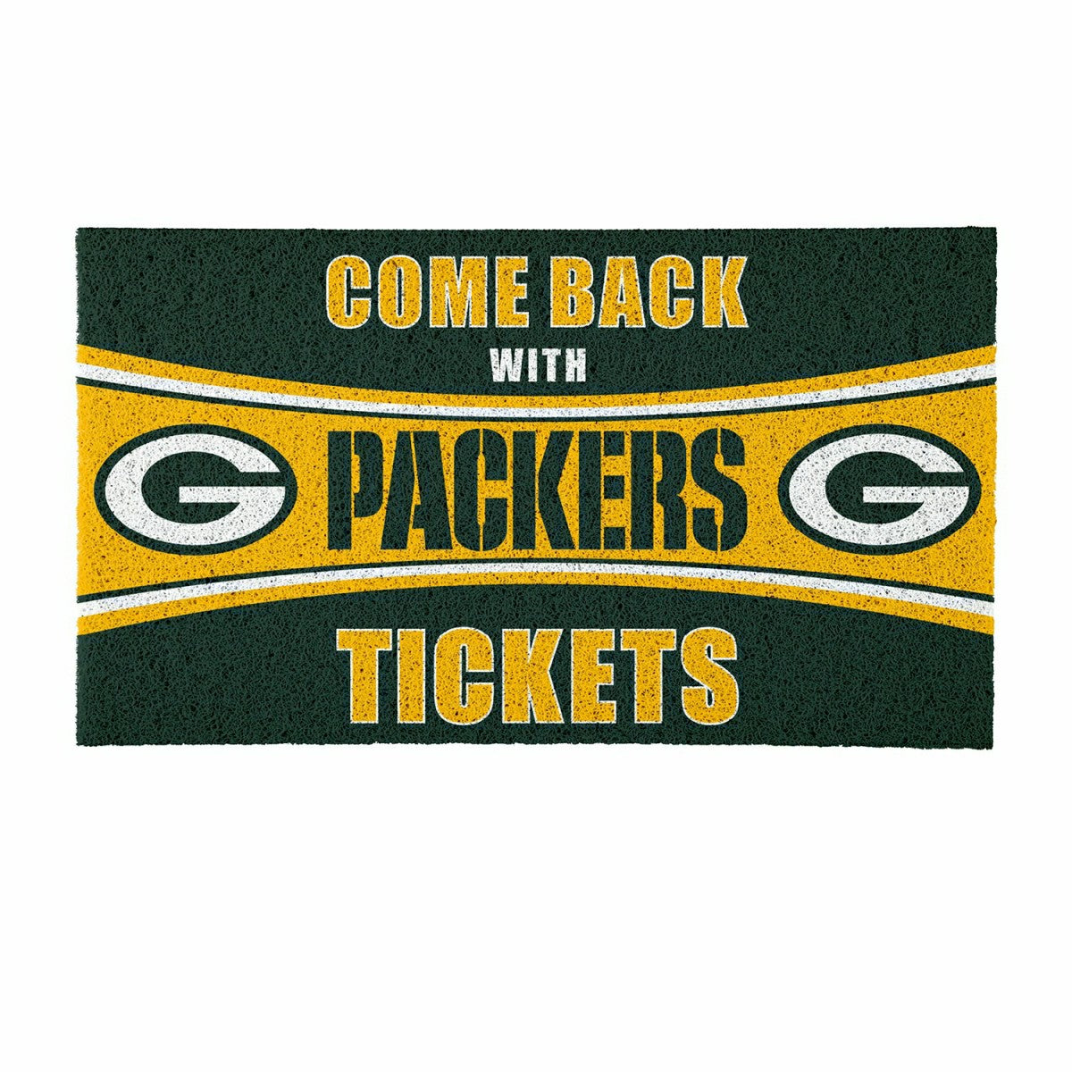 28" x 16" PVC Trapper Mat, Come Back with Tickets, Green Bay Packers, NFL