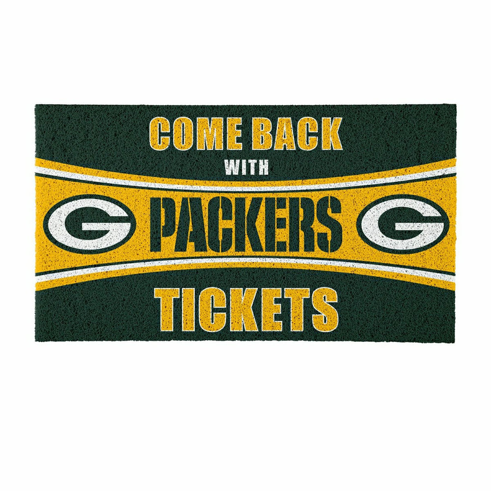 28" x 16" PVC Trapper Mat, Come Back with Tickets, Green Bay Packers, NFL