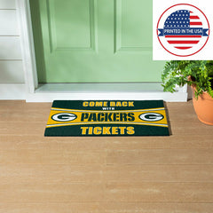 28" x 16" PVC Trapper Mat, Come Back with Tickets, Green Bay Packers, NFL