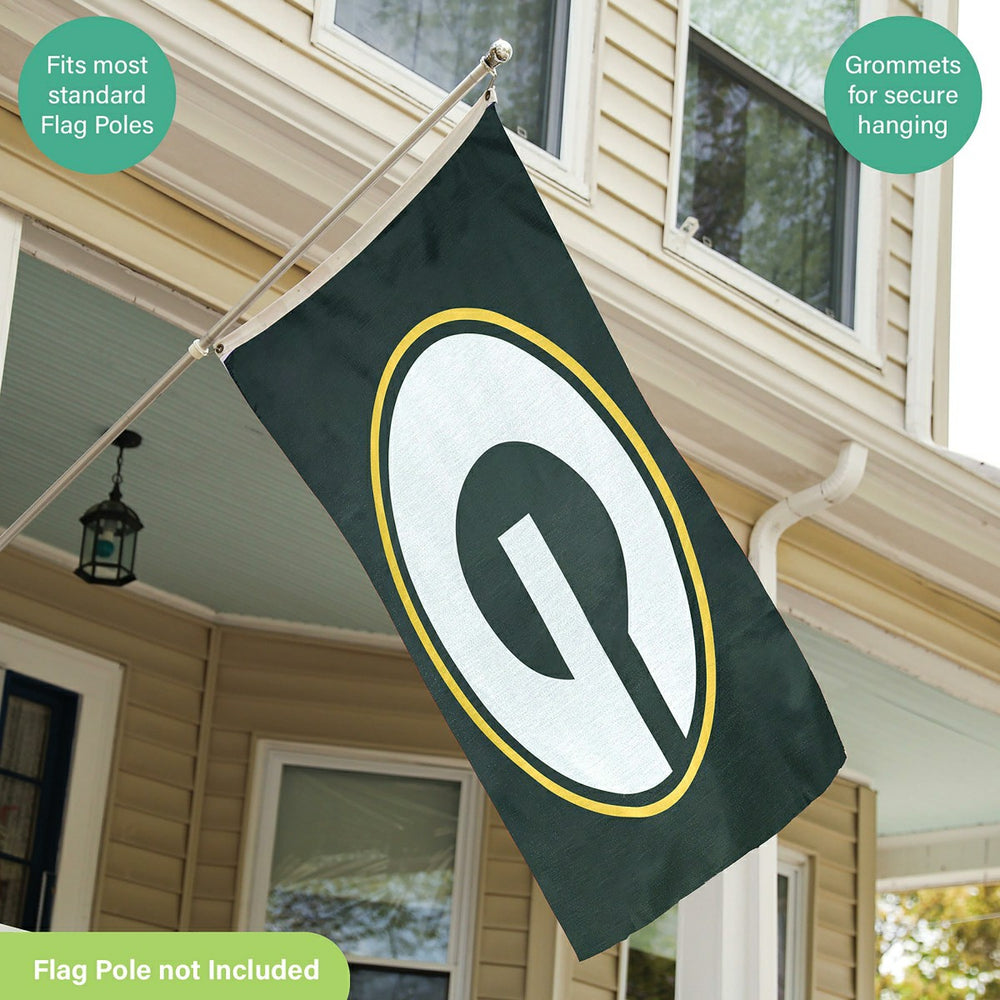 Green Bay Packers Single Sided Estate Flag with 2 Grommets, 3'x5', NFL, Home