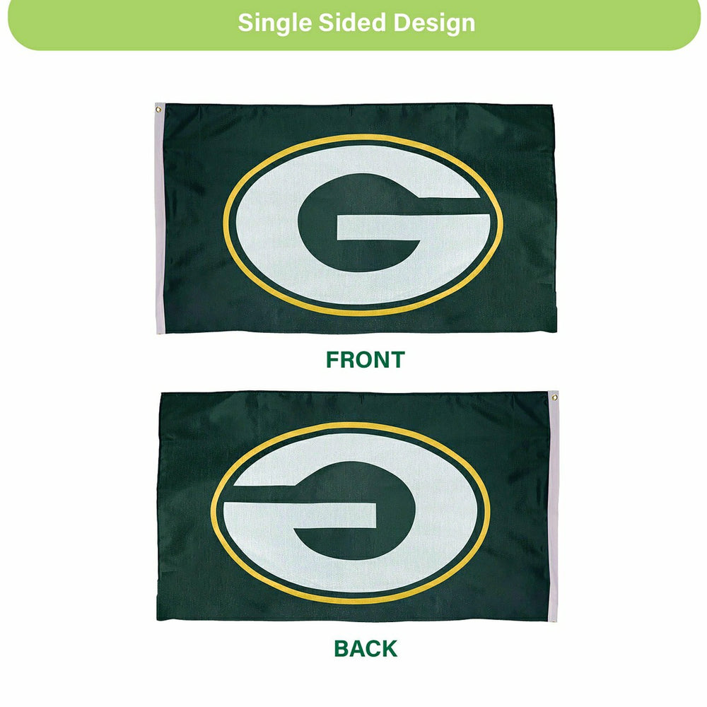 Green Bay Packers Single Sided Estate Flag with 2 Grommets, 3'x5', NFL, Home