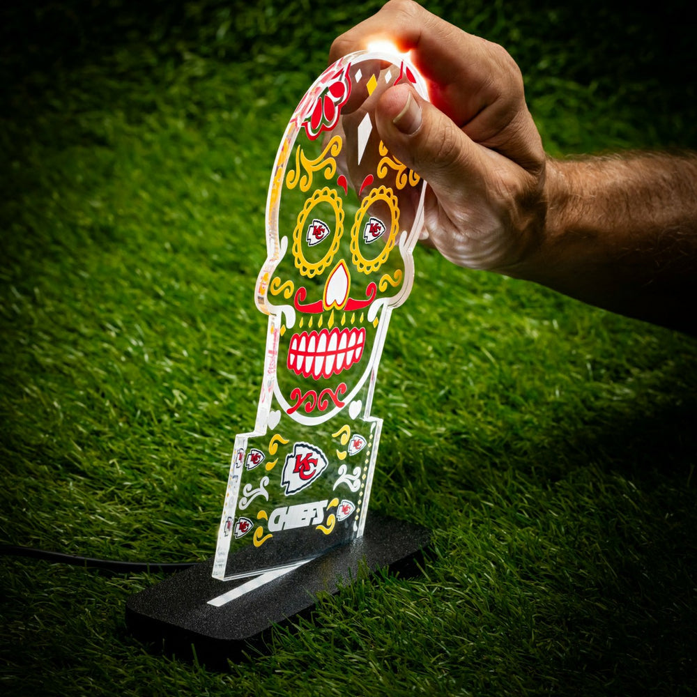 Kansas City Chiefs NFL Football Sugar Skull Desklite LED Decor, NFL, Home