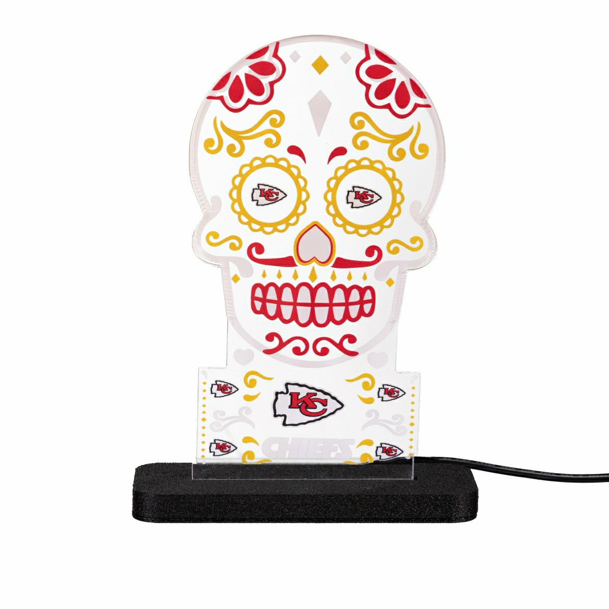 Kansas City Chiefs NFL Football Sugar Skull Desklite LED Decor, NFL, Home