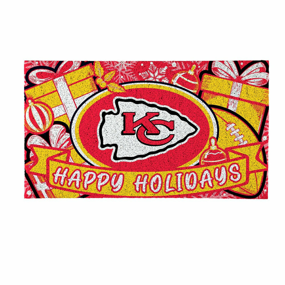 Kansas City Chiefs Holiday PVC Mat, 28"x16", NFL