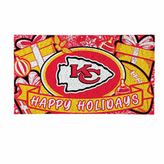 Kansas City Chiefs Holiday PVC Mat, 28"x16", NFL