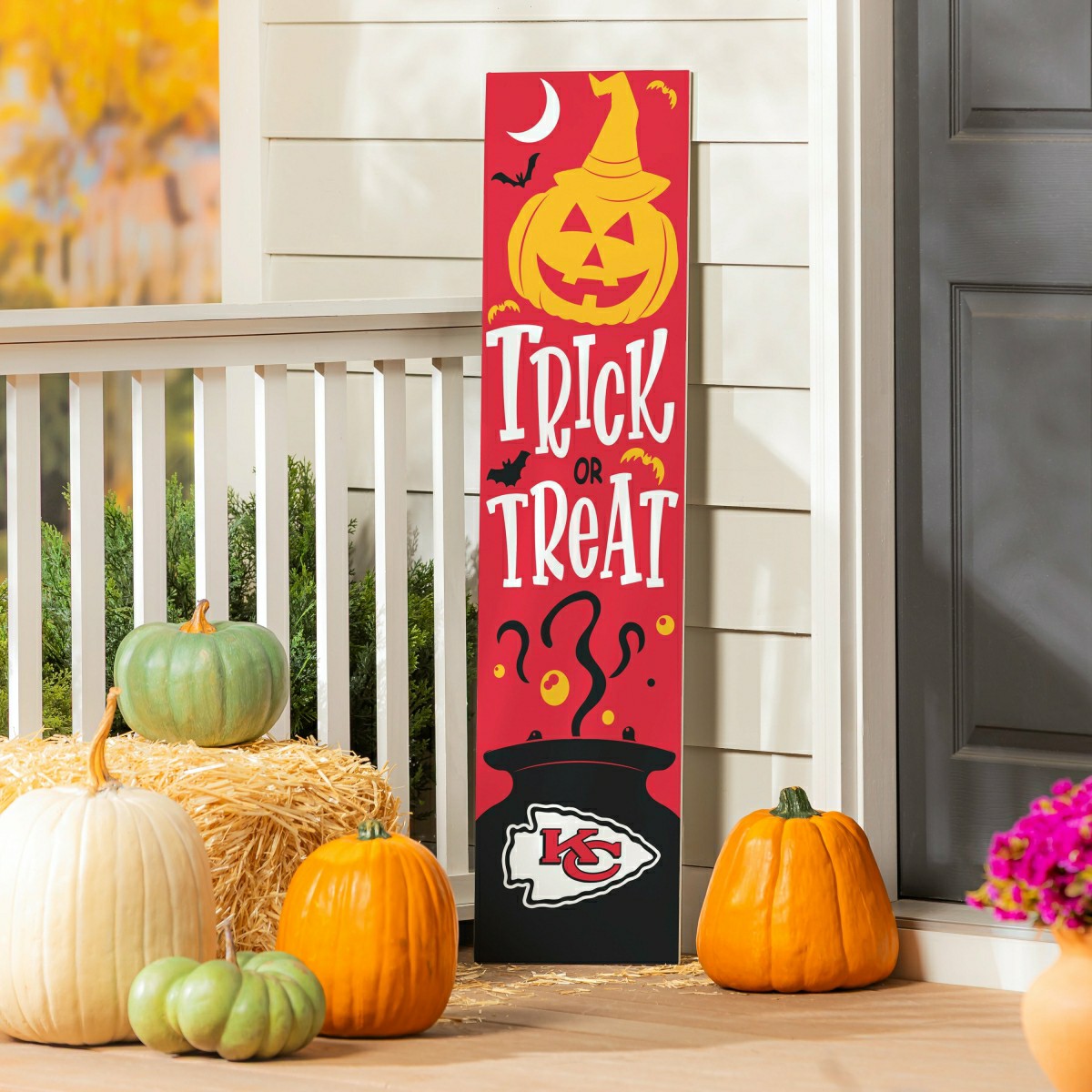47" Double Sided Leaner, Kansas City Chiefs, Halloween, NFL, Home