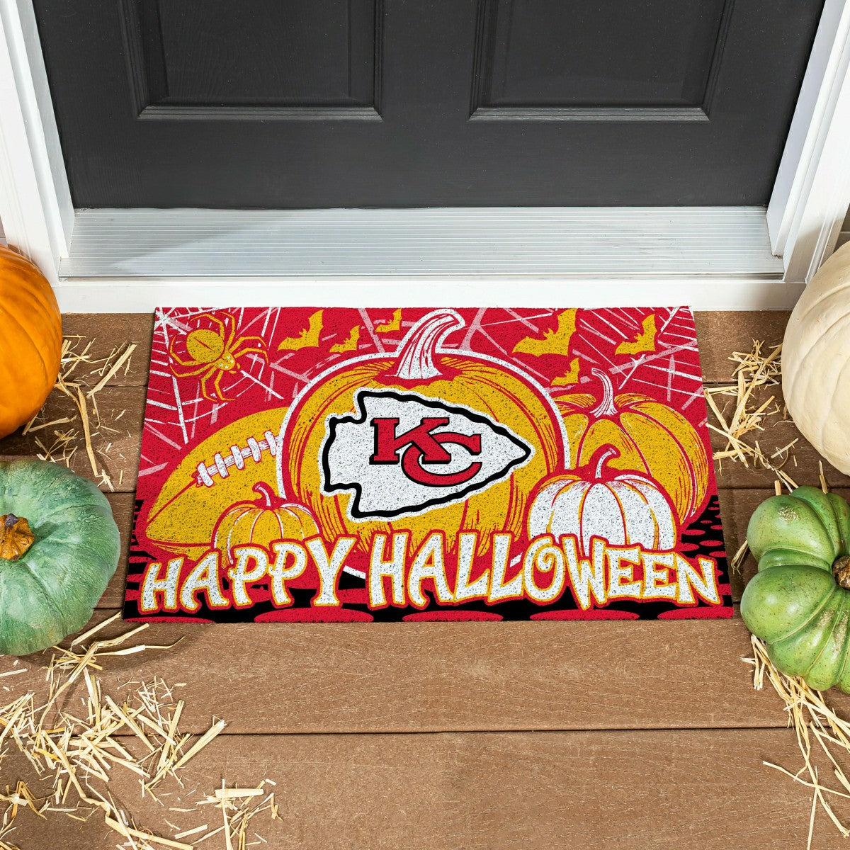 Kansas City Chiefs Halloween PVC Mat, 28"x16", NFL