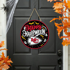 Kansas City Chiefs Halloween Round Door Décor with Hanging Rope, 18x18, NFL, Home
