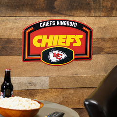 Kansas City Chiefs USA Embossed Steel Wall Sign, 11" x 17", NFL, Home
