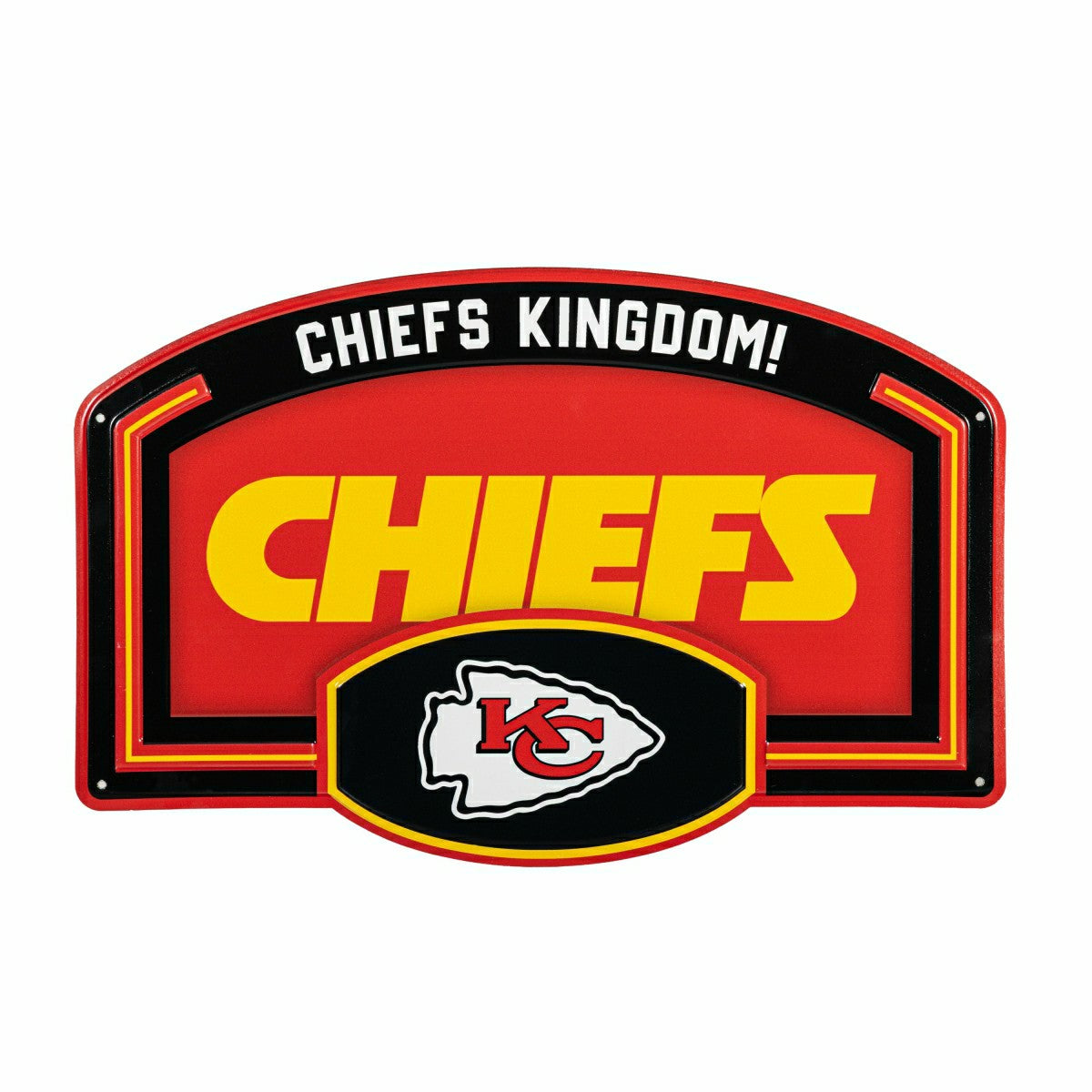 Kansas City Chiefs USA Embossed Steel Wall Sign, 11" x 17", NFL, Home