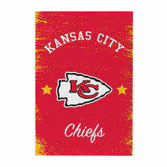 Kansas City Chiefs Wood Wall Sign, 16x24, NFL, Home