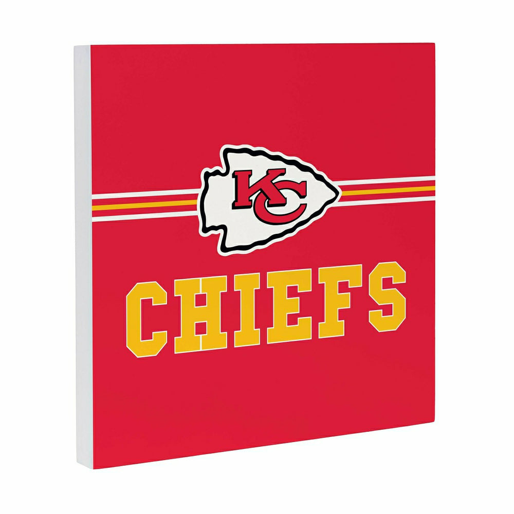 Kansas City Chiefs Wood Wall Sign, 12x12, NFL, Home