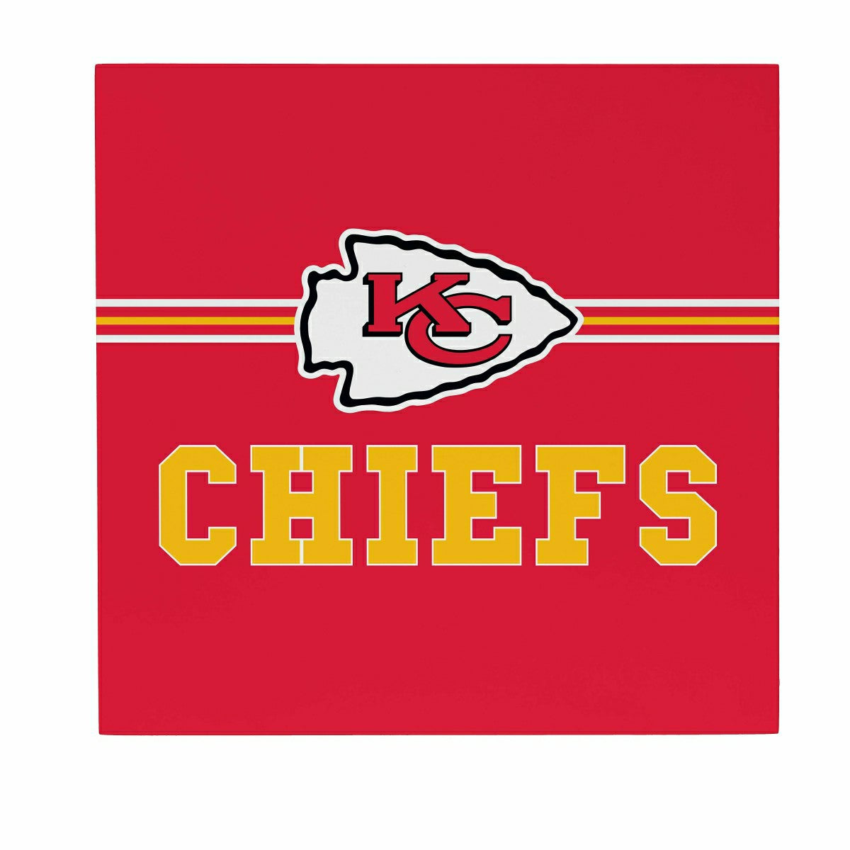 Kansas City Chiefs Wood Wall Sign, 12x12, NFL, Home