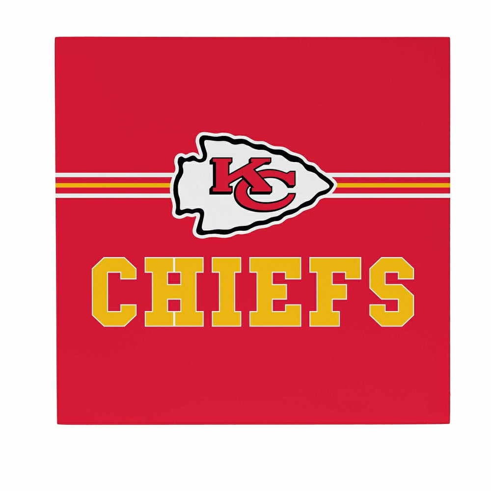 Kansas City Chiefs Wood Wall Sign, 12x12, NFL, Home