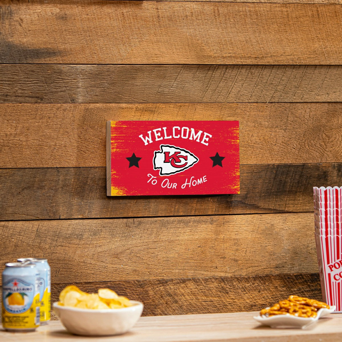 Kansas City Chiefs Wood Wall Sign, 6x11, NFL, Home