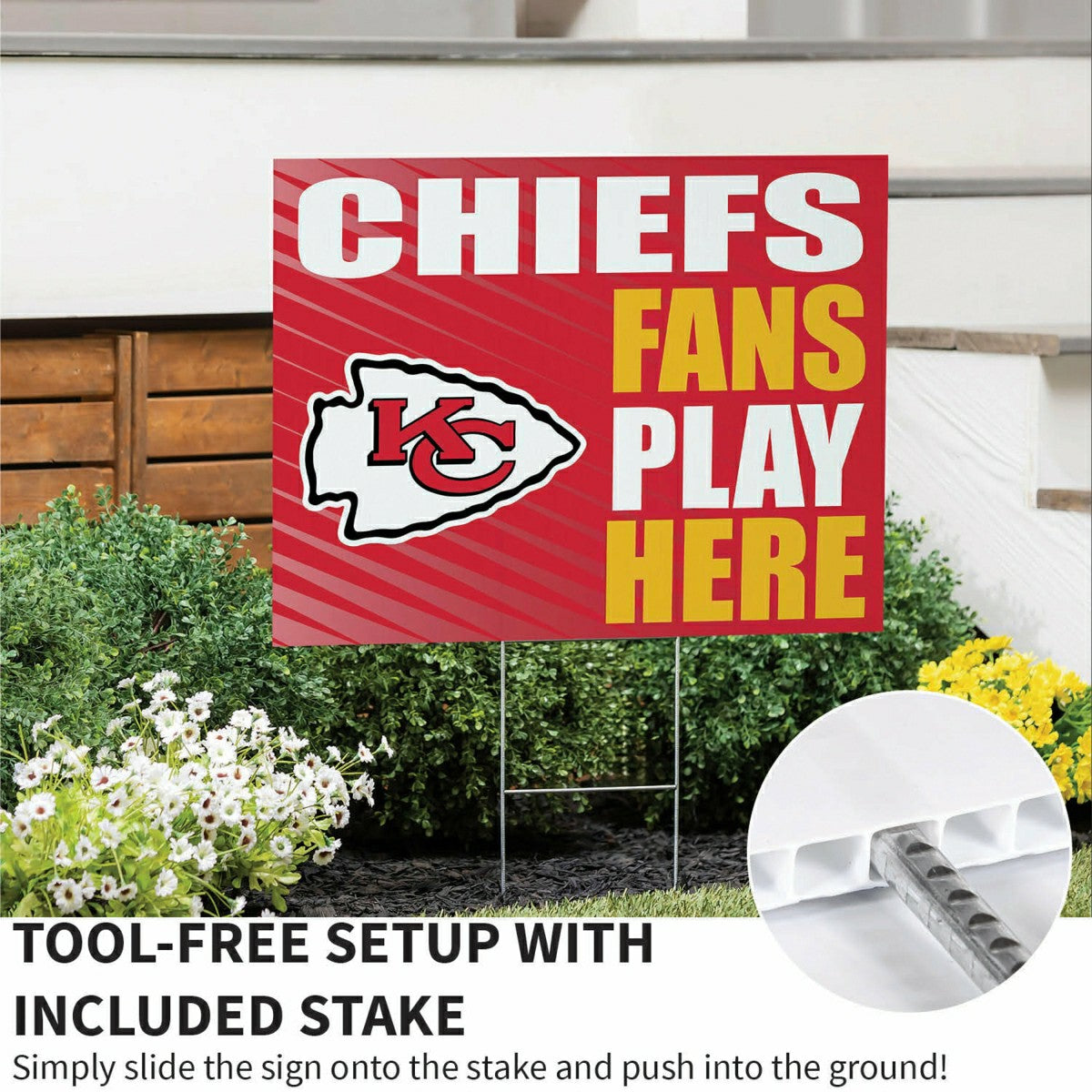 Kansas City Chiefs Coroplast Yard Sign "Fans Play Here", NFL, Home